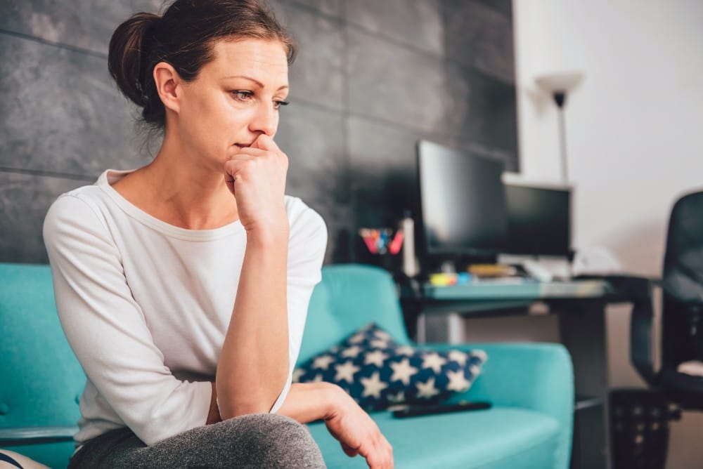 A woman who looks worried